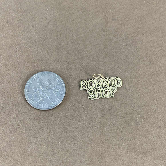“Born to Shop" 14k solid gold charm - Picture 2 of 4